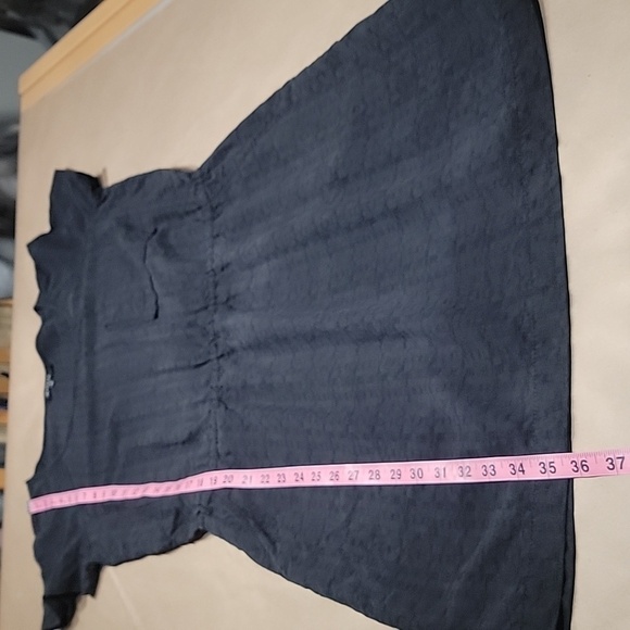 Broadway & Broome Size 4 Black 100% Silk Dress, Elastic Waist, Short Sleeve, EUC - Picture 9 of 13